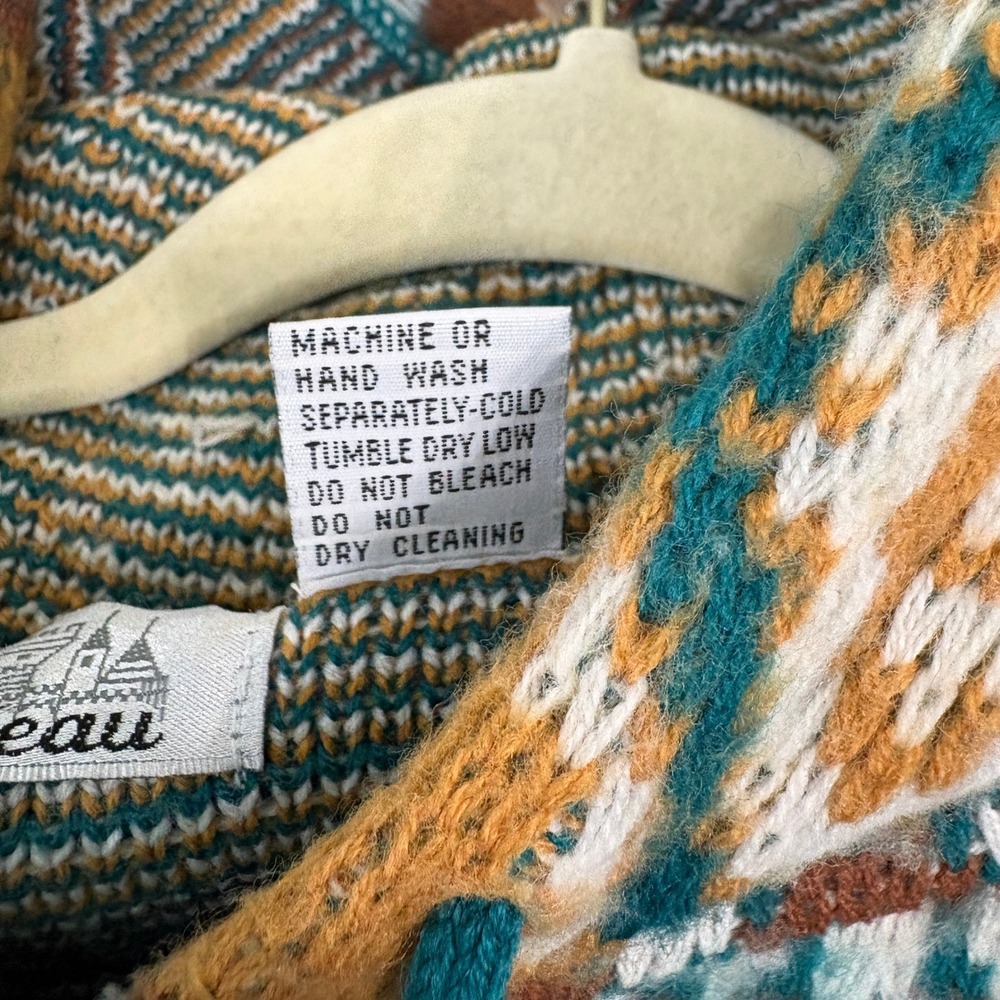 Vintage Chateau Sweater Hoodie Womens S Multicolor Aztec Geometric Retro‎ Boho - Picture 6 of 8
